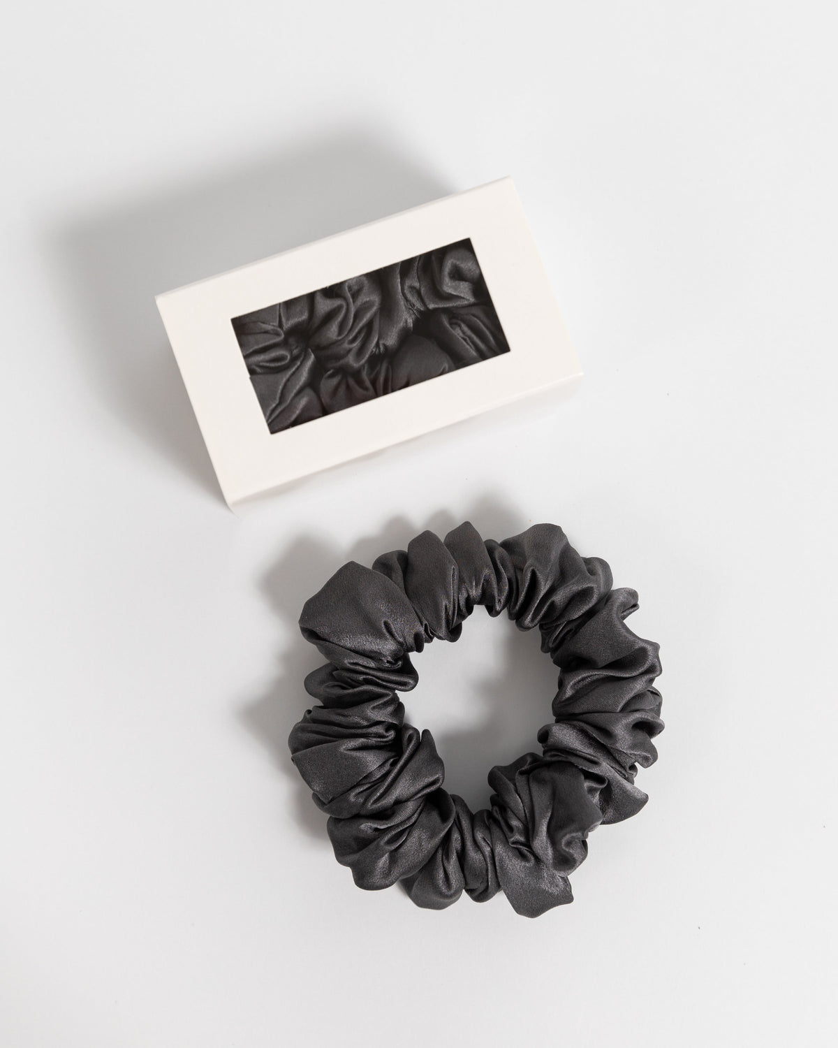 Scrunchy 100% Mulberry Silk - Charcoal