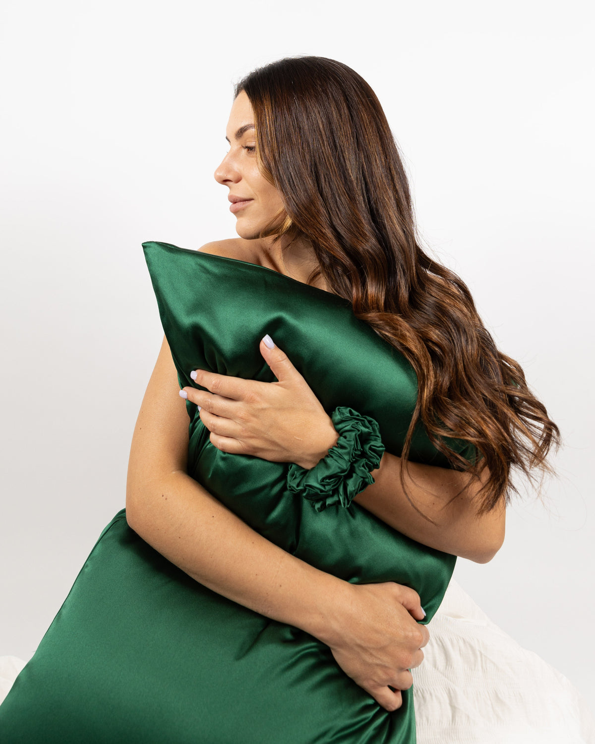 Scrunchy 100% Mulberry Silk - Pine Green