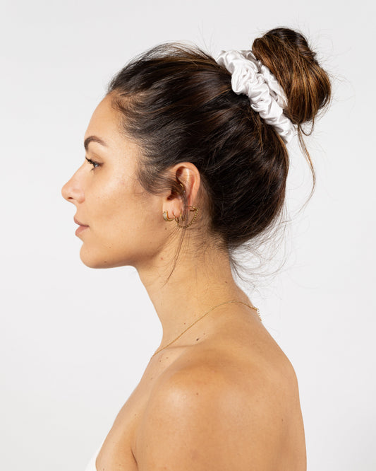 Scrunchy 100% Mulberry Silk - White