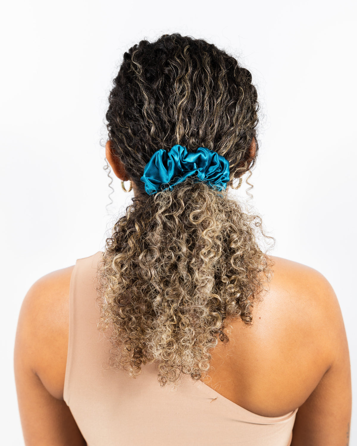 Scrunchy 100% Mulberry Silk - Tibetan Blue